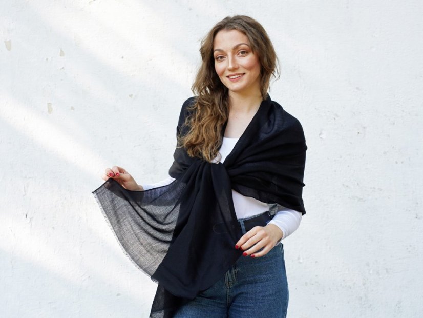 Ring-pashmina exklusiv schwarz