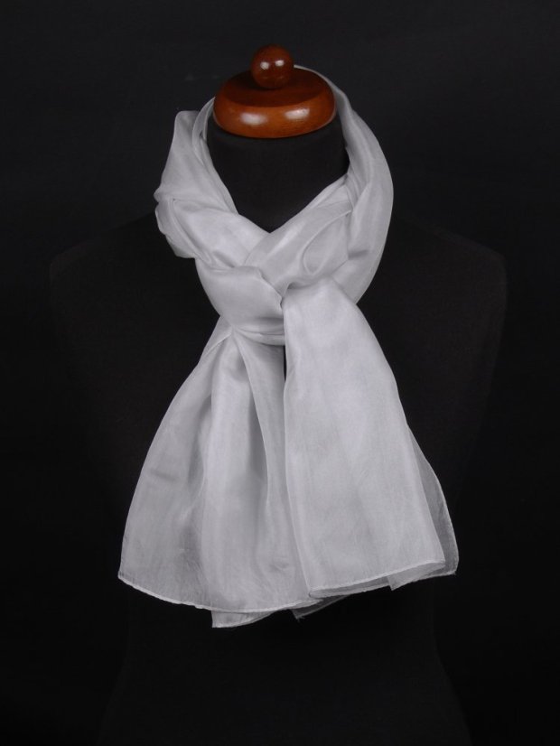 Hodvábny šál jednofarebný svetlošedý