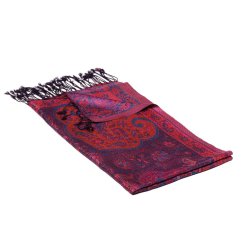 Hodvábny šál Super stredný tmavofialový s magentou