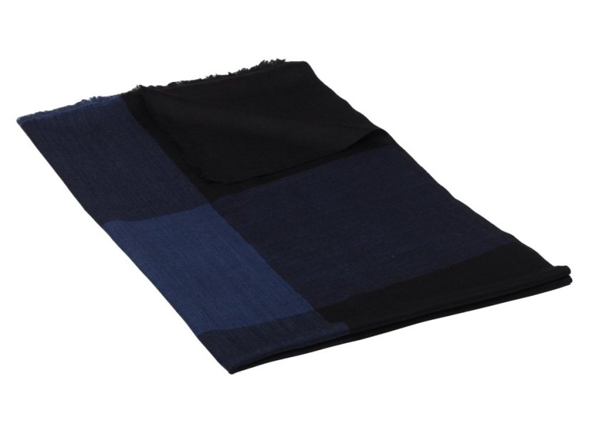 Kaschmirische Pashmina exklusiv kariert dunkelblau-schwarz