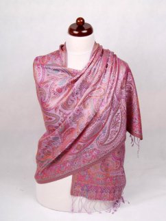 Hodvábny šál Super veľký svetlofialový s magentou