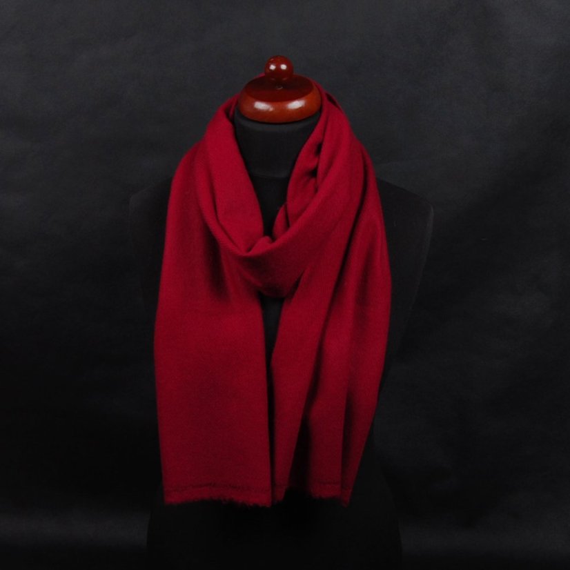 100% kašmírová šála exclusive střední tmavě červená
