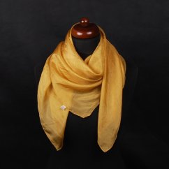 Hedvábný šátek jednobarevný tmavě zlatý