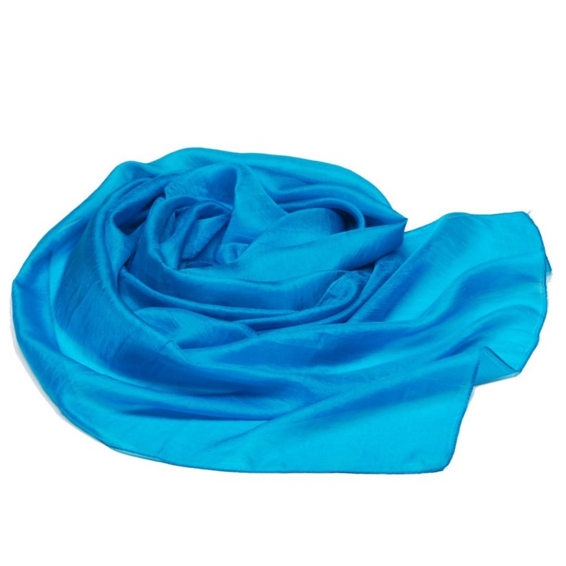 Hedvábná šála jednobarevná tmavě tyrkysová