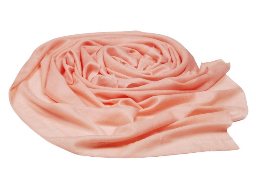 Kašmírska vlnená pašmína Self broskyňová