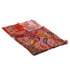 Šál z viskózy a hodvábu s potlačou s oranžovou a žltou farbou