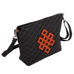 Tibetische Handtasche crossbody Tharpa dunkelgrau