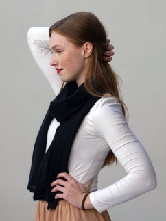 100% kašmírová šála exclusive úzká černá