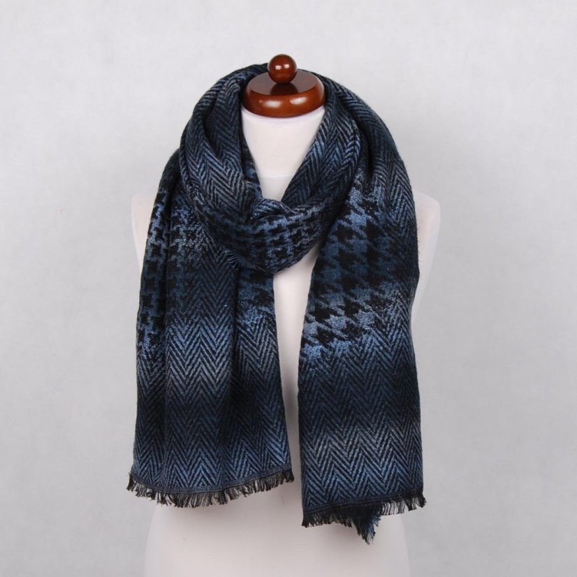 Šála z viskózy a akrylu tmavě modrošedá