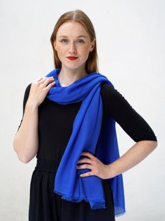 Prstýnková pašmína exclusive modrá