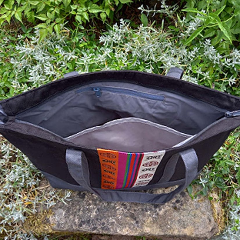 Tibetische Handtasche Shopper Thogme schwarz