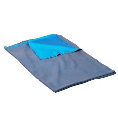 Šála z viskózy a hedvábí oboustranná šedo-tyrkysová