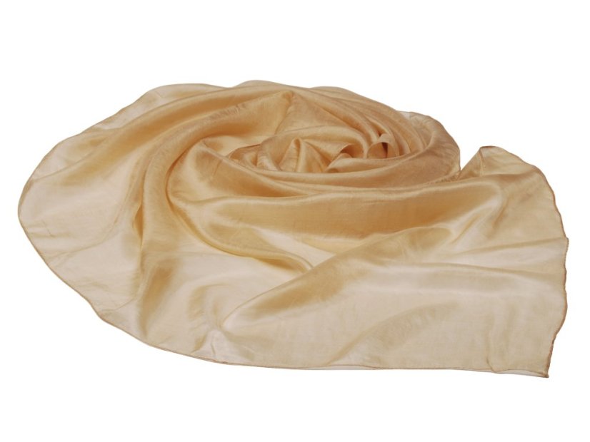 Hedvábná šála jednobarevná zlatá