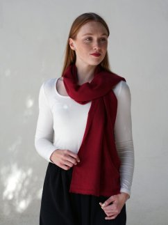 100% Kaschmirschal exklusiv schmal bordeaux