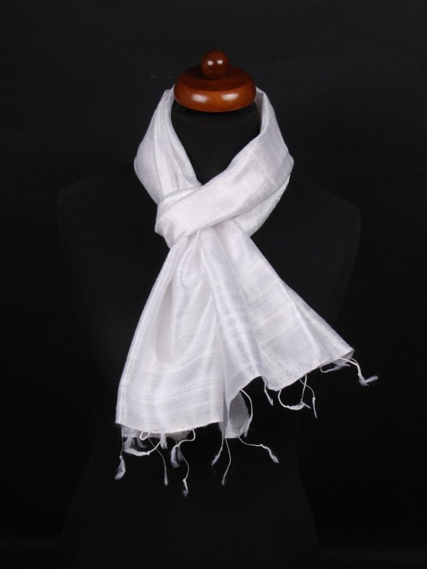 Schal aus Rohseide weiß