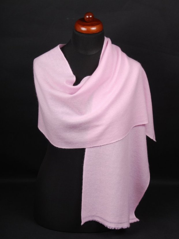 100% Kaschmirschal exklusiv schmal hellrosa