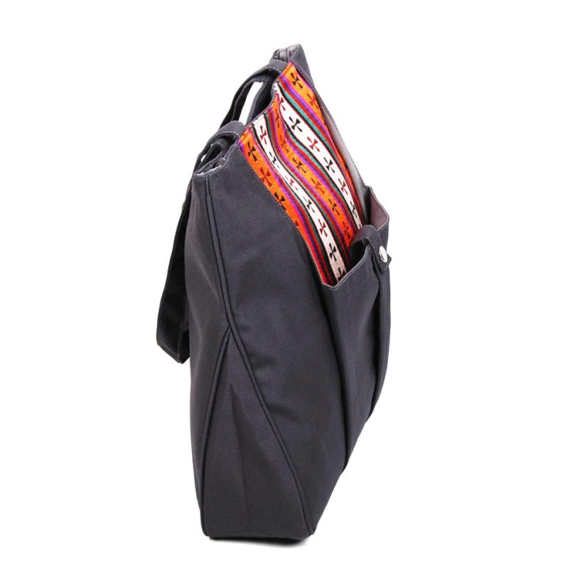 Tibetische Handtasche Tote Samye Druk dunkelgrau