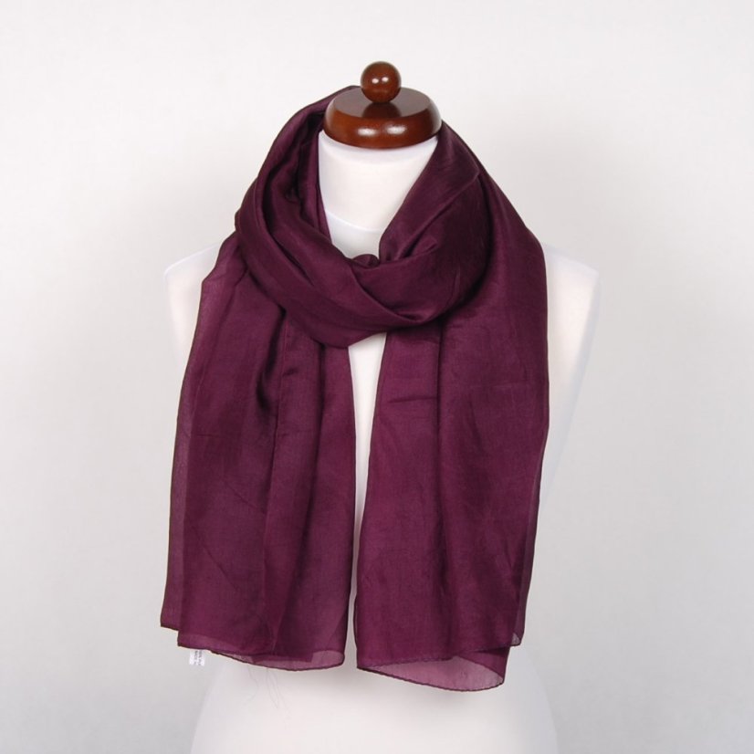 Hodvábny šál veľký fialový s nádychom do hnedej farby