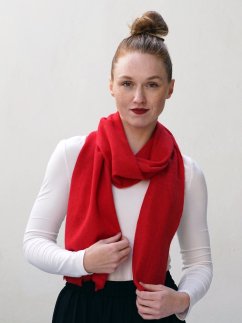 100% kašmírová šála exclusive úzká červená