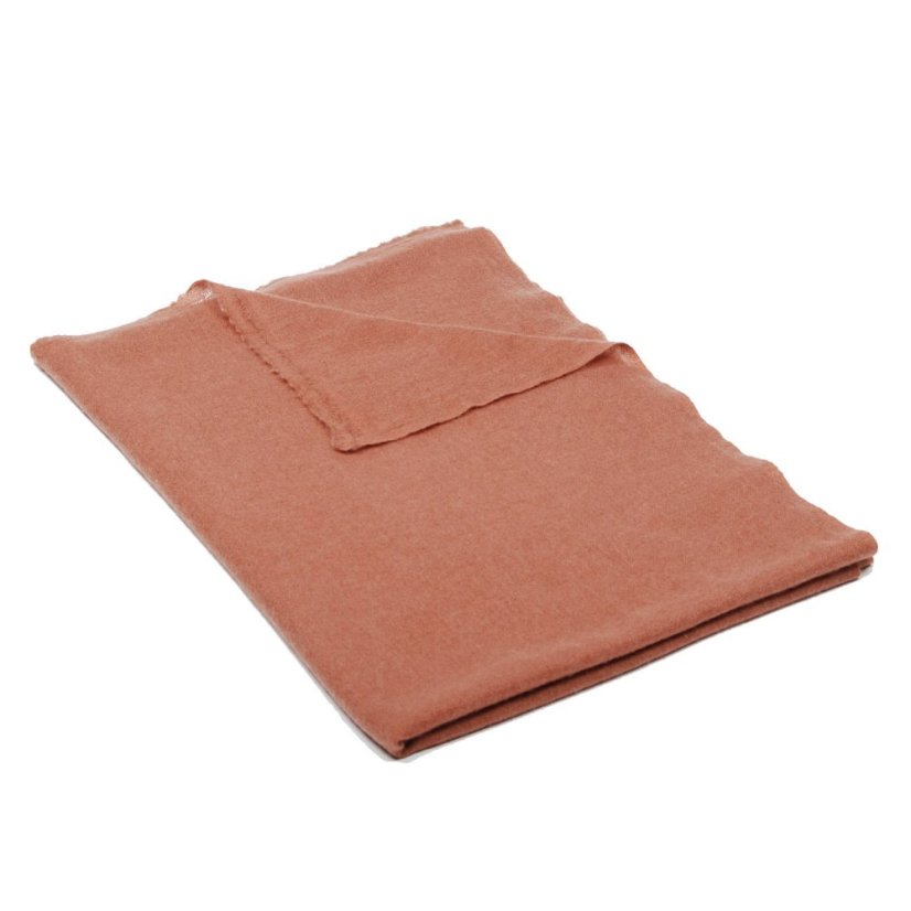 100% Kaschmir-Schal groß braun mit Rosa-Stich