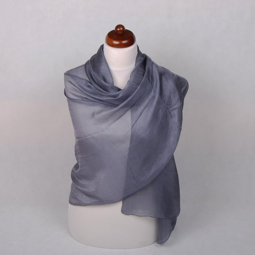 Seidenschal groß dunkelgrau