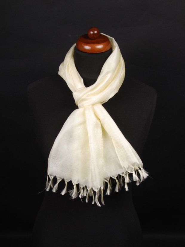 Hedvábná šála z Váránasí světle žlutá