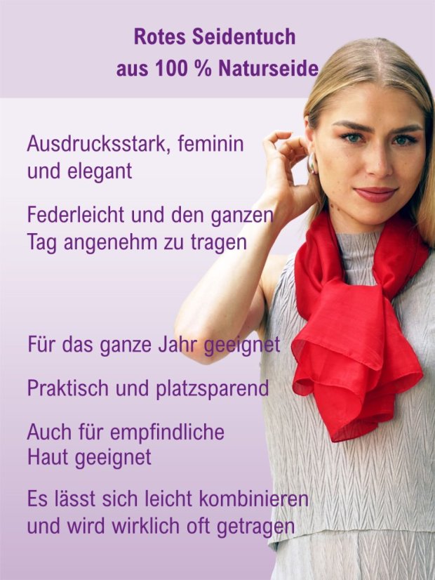 Seidentuch einfarbig rot