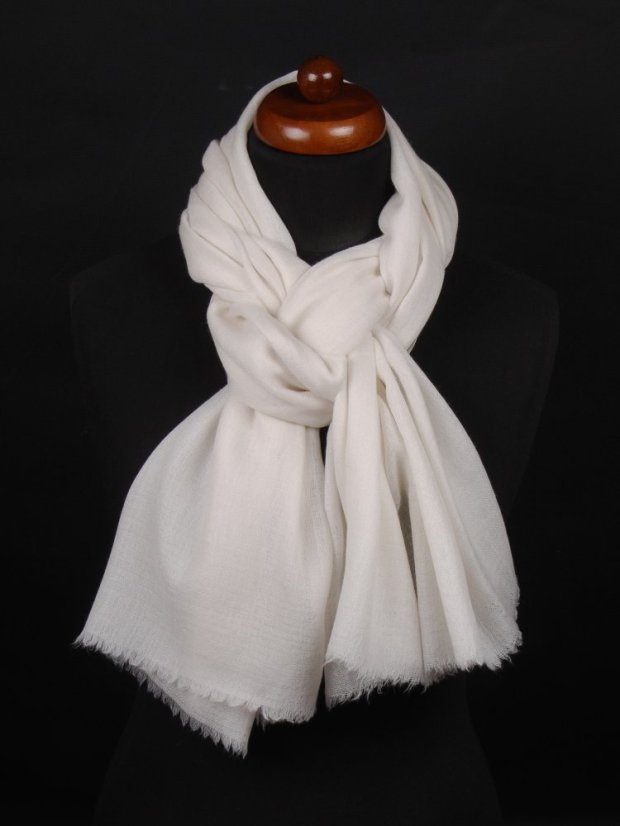 Pashmina-Wollschal Self cremefarben