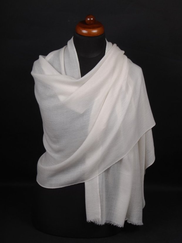 Pashmina-Wollschal Self cremefarben