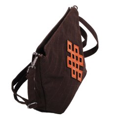 Tibetische Handtasche crossbody Tharpa dunkelbraun