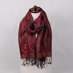 Seidenschal Super mittelgroß Tenzin schwarz-lila