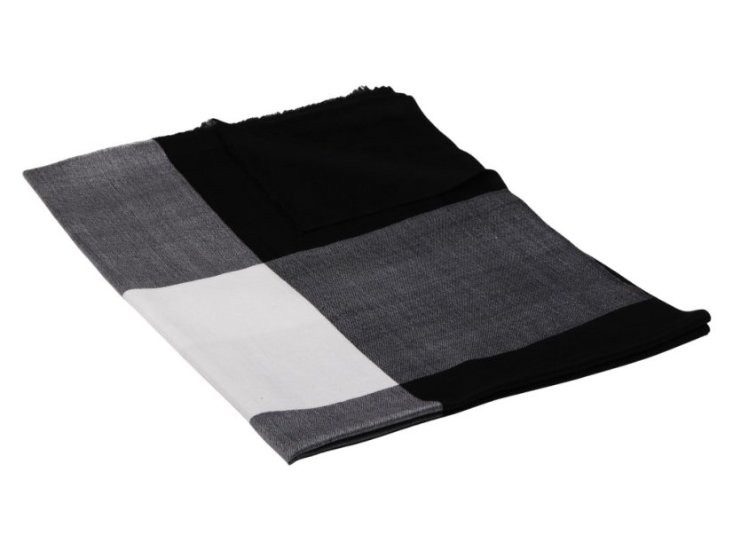 Kaschmirische Pashmina exklusiv kariert schwarz-weiß