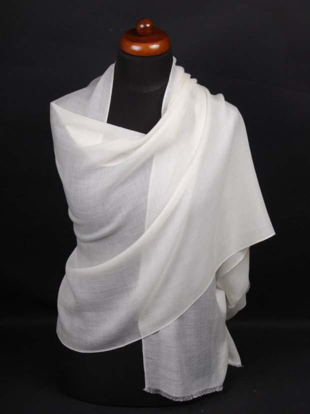 Ring-pashmina exklusiv cremefarben