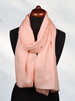 Kašmírska vlnená pašmína Self broskyňová