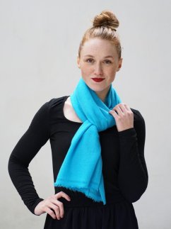 100% Kaschmirschal exklusiv schmal türkis