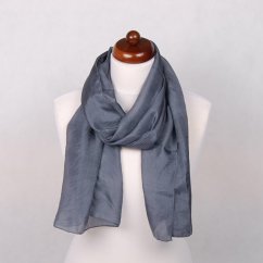 Hedvábná šála jednobarevná tmavě šedá