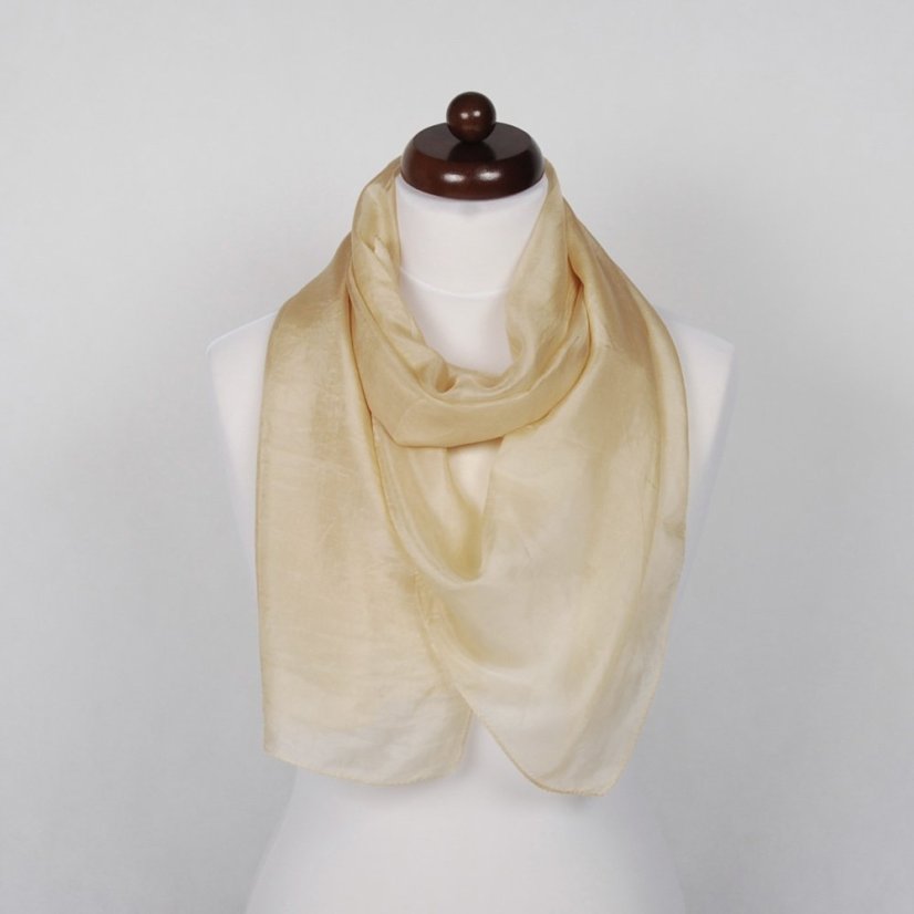 Hodvábny šál jednofarebný svetlozlatý