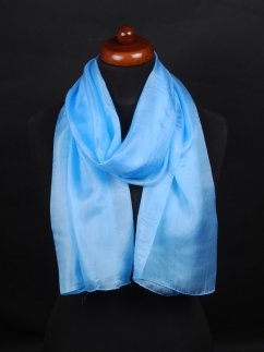 Hedvábná šála jednobarevná světle modrá