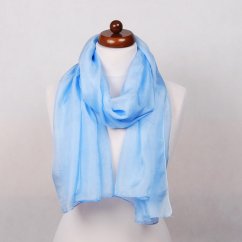 Hedvábná šála velká světle modrá