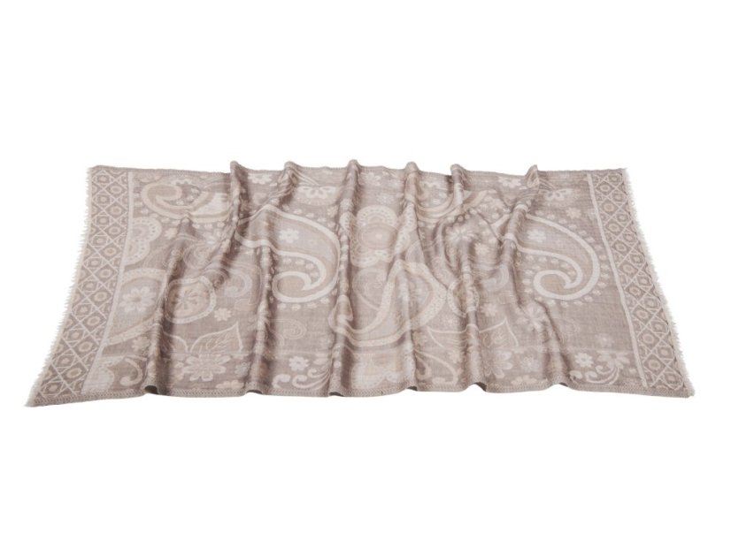 Šála z merino vlny béžovo-šedá