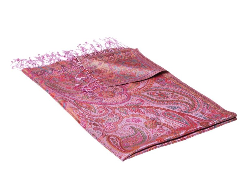 Seidenschal Super groß helllila mit Magenta