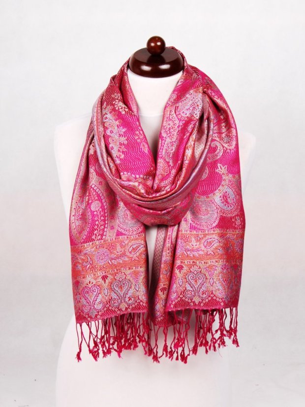 Hedvábná šála Super velká v barvě magenta