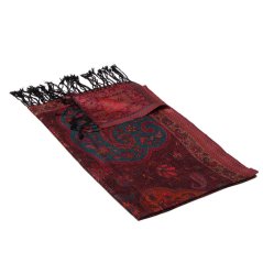 Hedvábná šála Super střední Jamavar černo-fialová