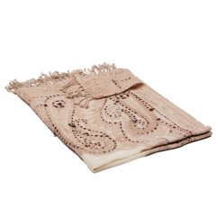 Šál z merino vlny s vyšívaním béžovo-smotanový