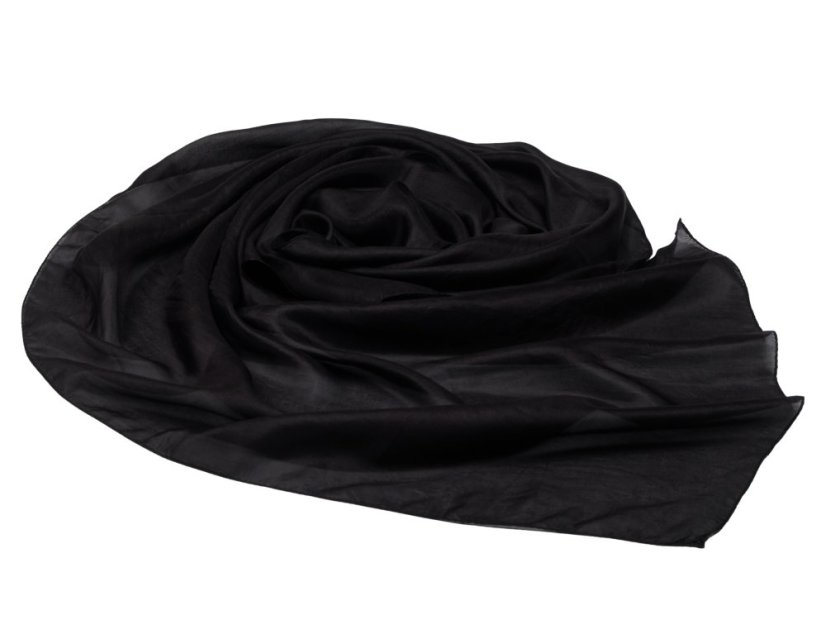 Hedvábná šála jednobarevná černá