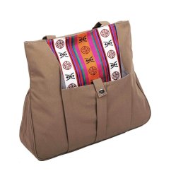 Tibetische Handtasche Tote Samye graubraun