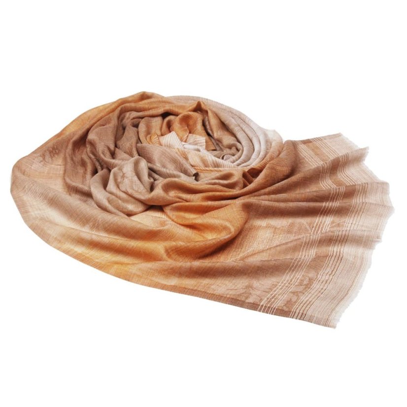 Kašmírska vlnená pašmína exclusive so zlatou farbou