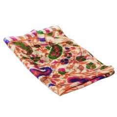 Hodvábny šál s potlačou svetlozlatý so svetlooranžovou