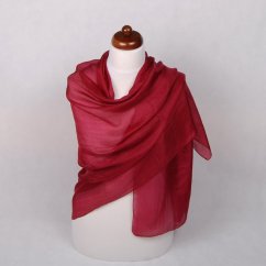 Hedvábná šála velká tmavě červená