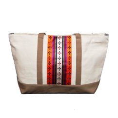 Tibetská kabelka Shopper Thogme Druk smetanová